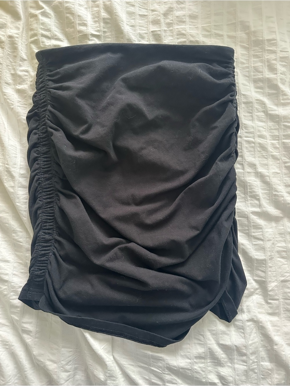 TNA Black Ruched Mini Skirt